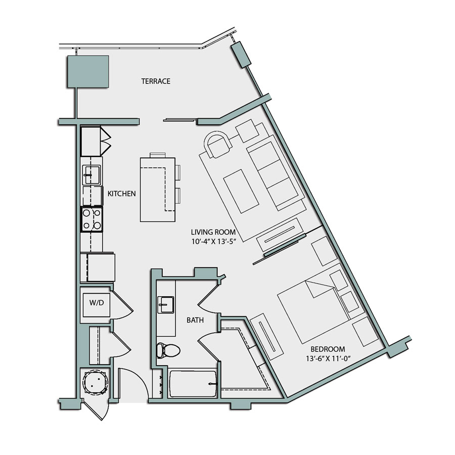 1 Bedroom floor plan