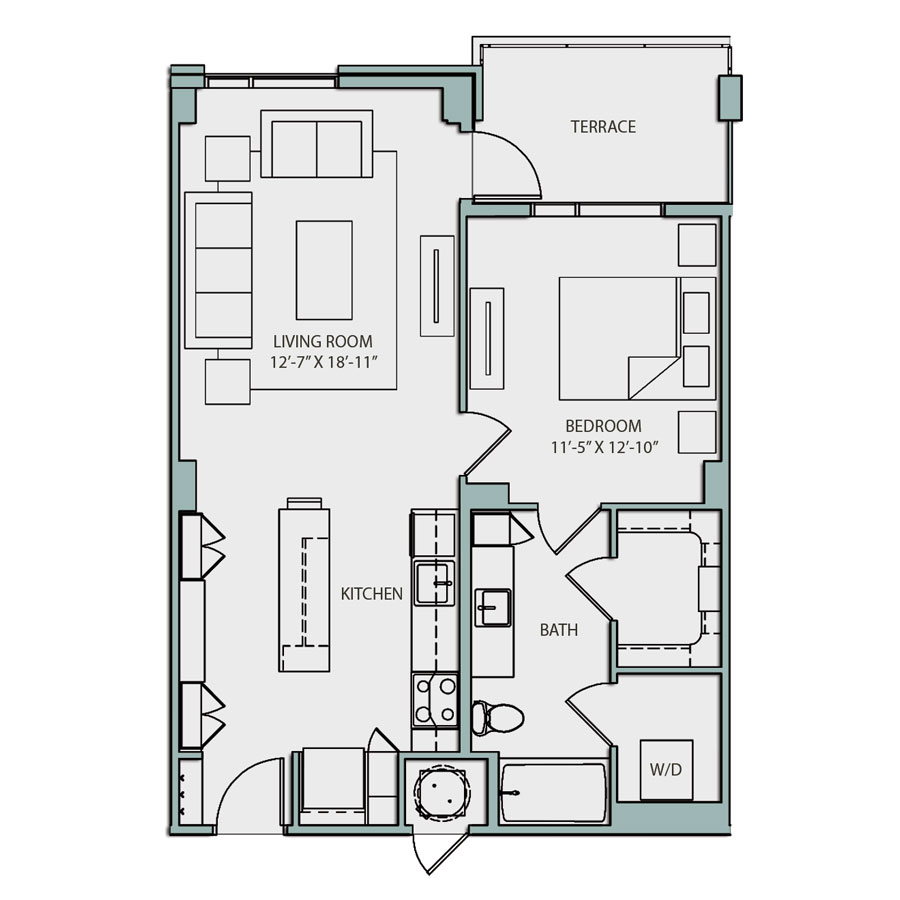1 Bedroom · 776 sqft floor plan